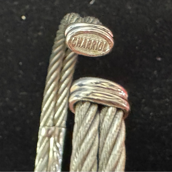 Philippe Charriol 18K White Gold And Diamond Steel Cable Bracelet - Picture 6 of 8